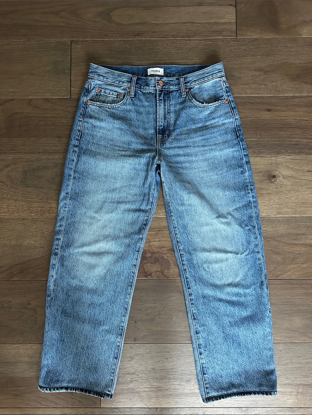 Pistola Denim Lexi Mid-Rise Bowed Straight Jean, Metropolis